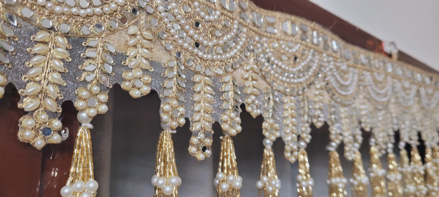 Golden Pearl Beaded Door Toran