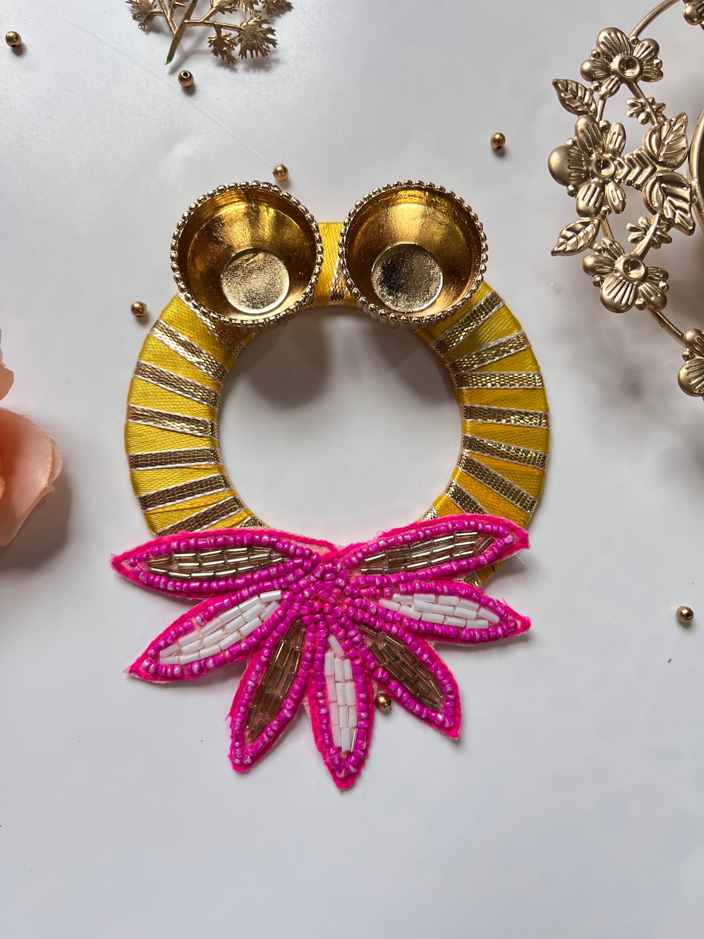 Golden Bloom Roli Chawal Platter