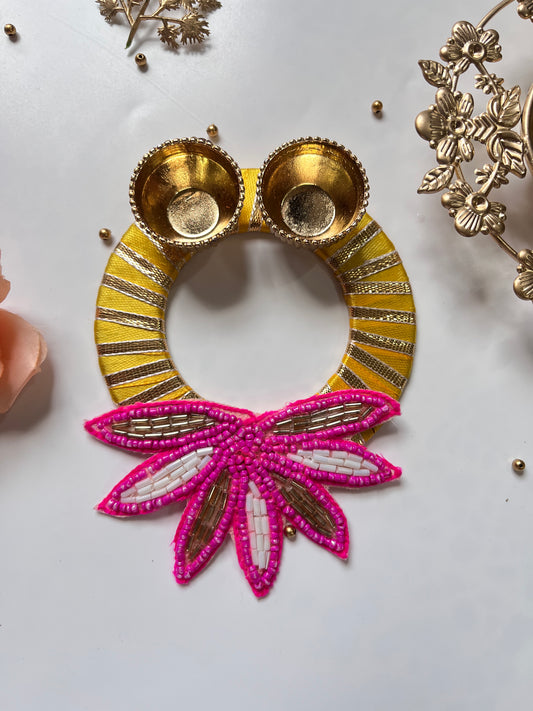 Golden Bloom Roli Chawal Platter