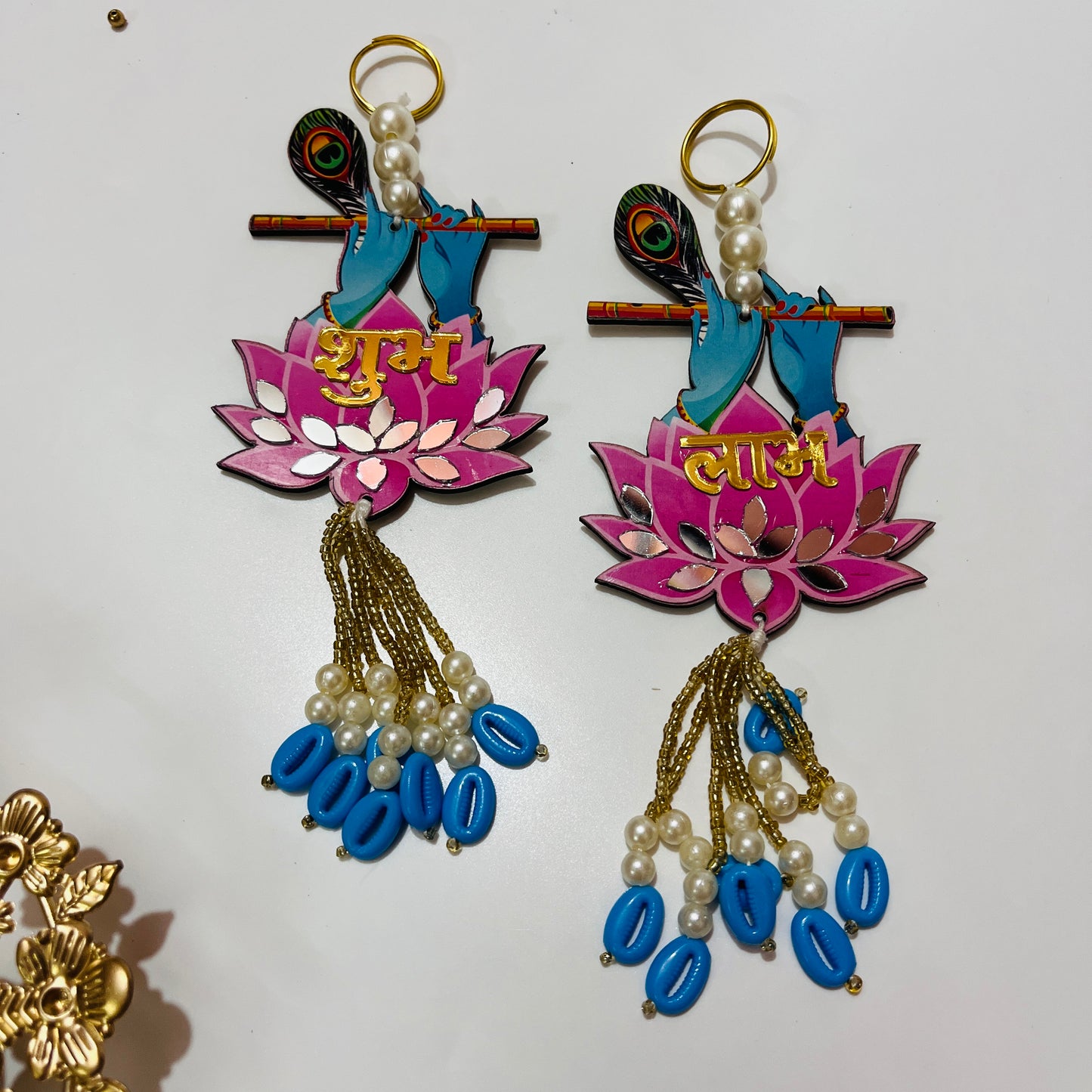Shubh Labh Krishna Lotus Hanging with Beads