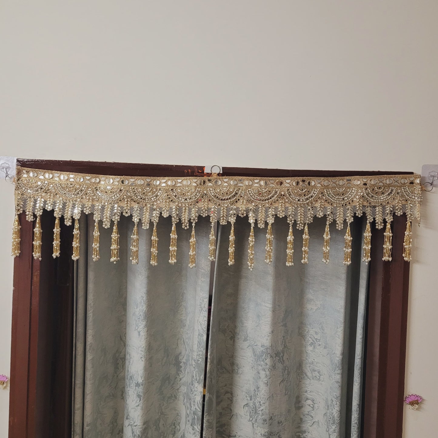 Golden Pearl Beaded Door Toran