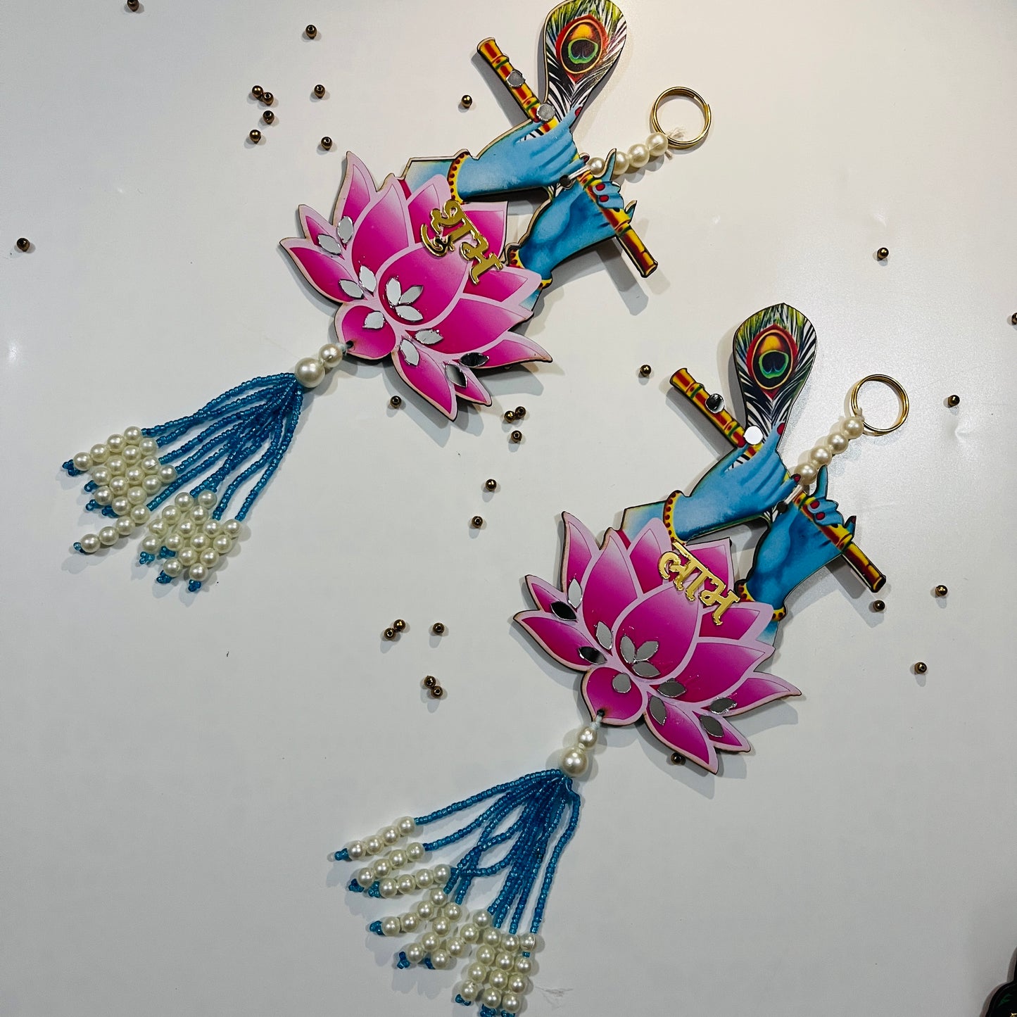 Shubh Labh Lotus Krishna Wall Hanging