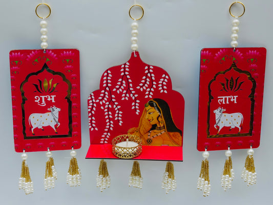 Shubh Labh Jharokha Hanging with Tealight Holder