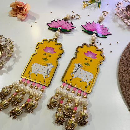 Auspicious Lotus Cow Hanging