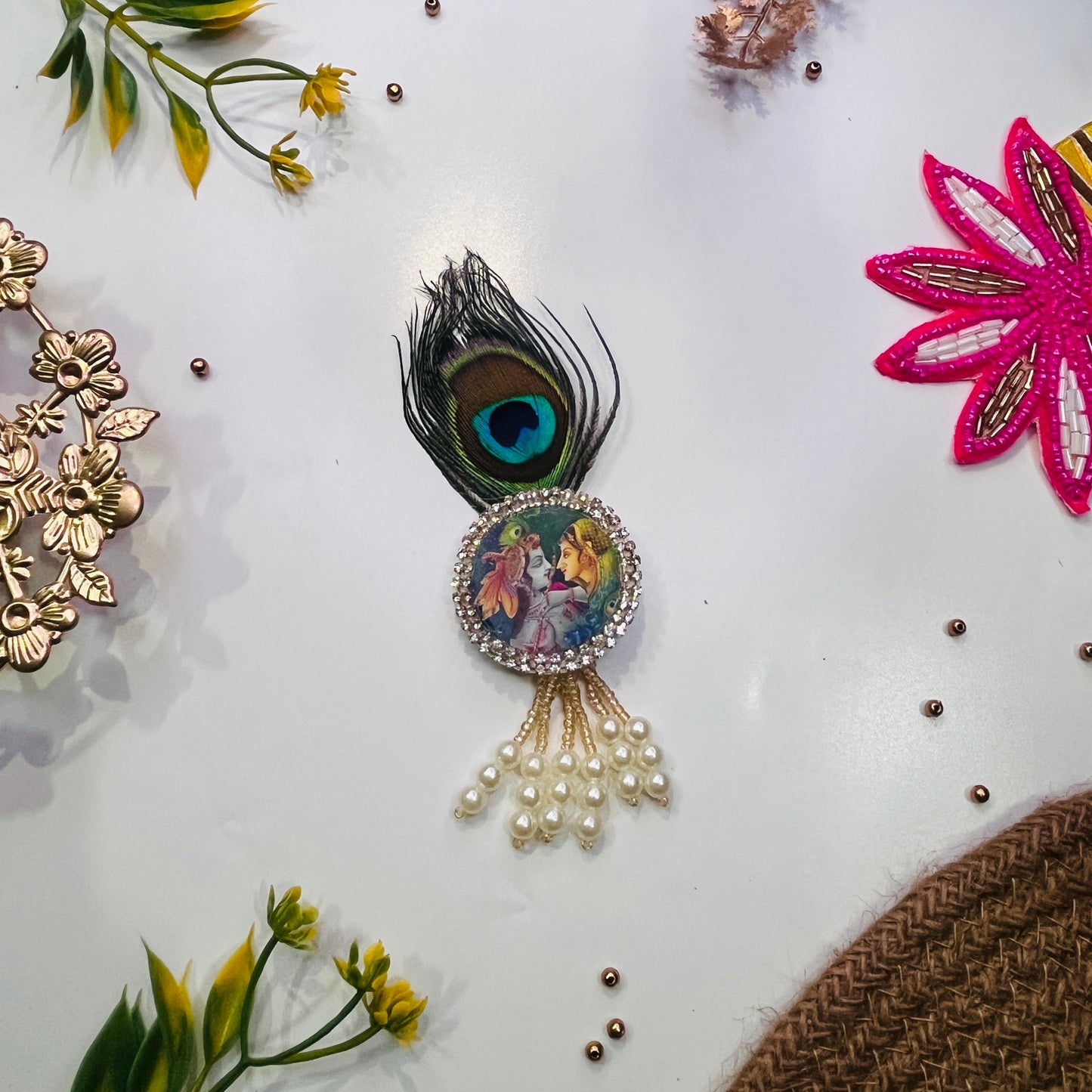 Peacock Feather Broach